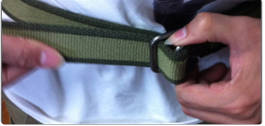 单面双环腰带的系法