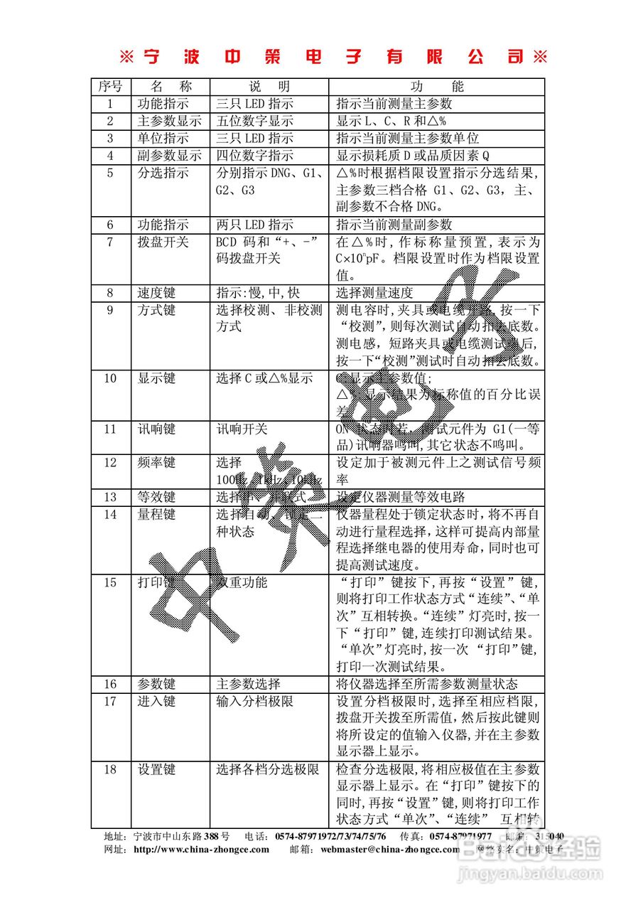 中策DF2811LCR 型数字电桥说明书