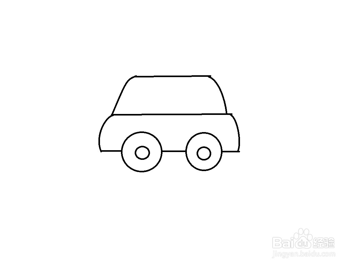 用一个三和两个圆画小车的方法