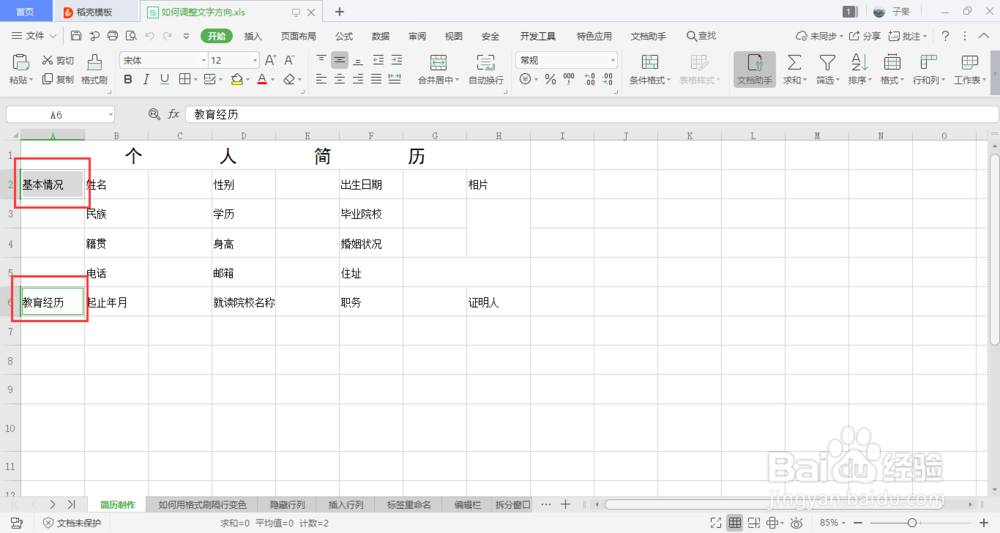excel如何调整字体的方向？