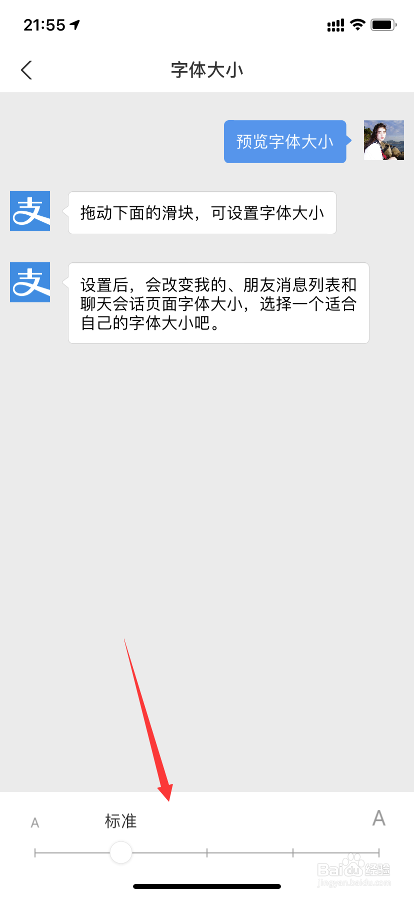 支付宝如何设置字体大小