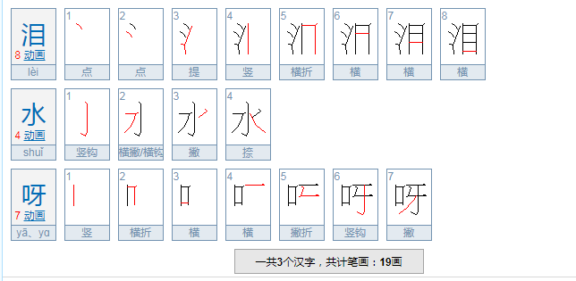 泪水呀共有多少画