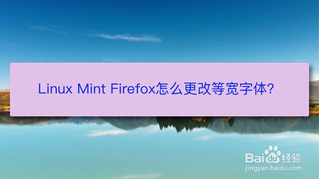 <b>Linux Mint Firefox怎么更改等宽字体</b>