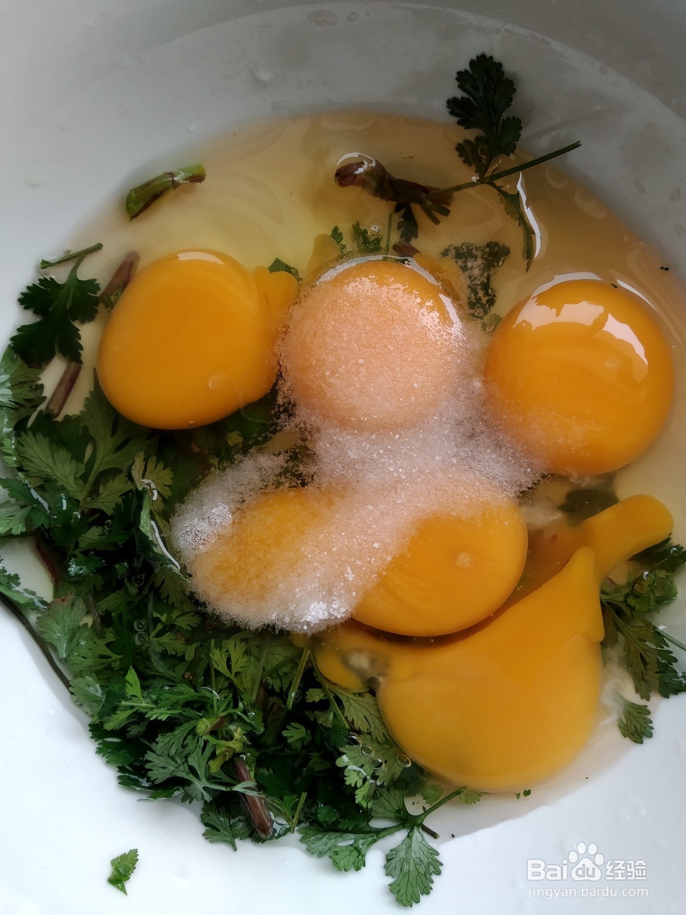 香菜涨蛋的做法