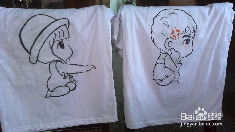 手绘画衣服上涂鸦