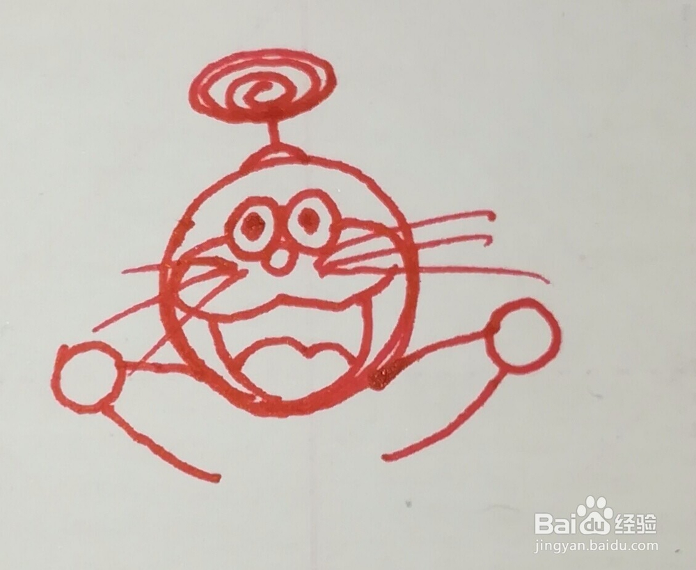 可爱调皮的机器猫简笔画怎么画步骤图