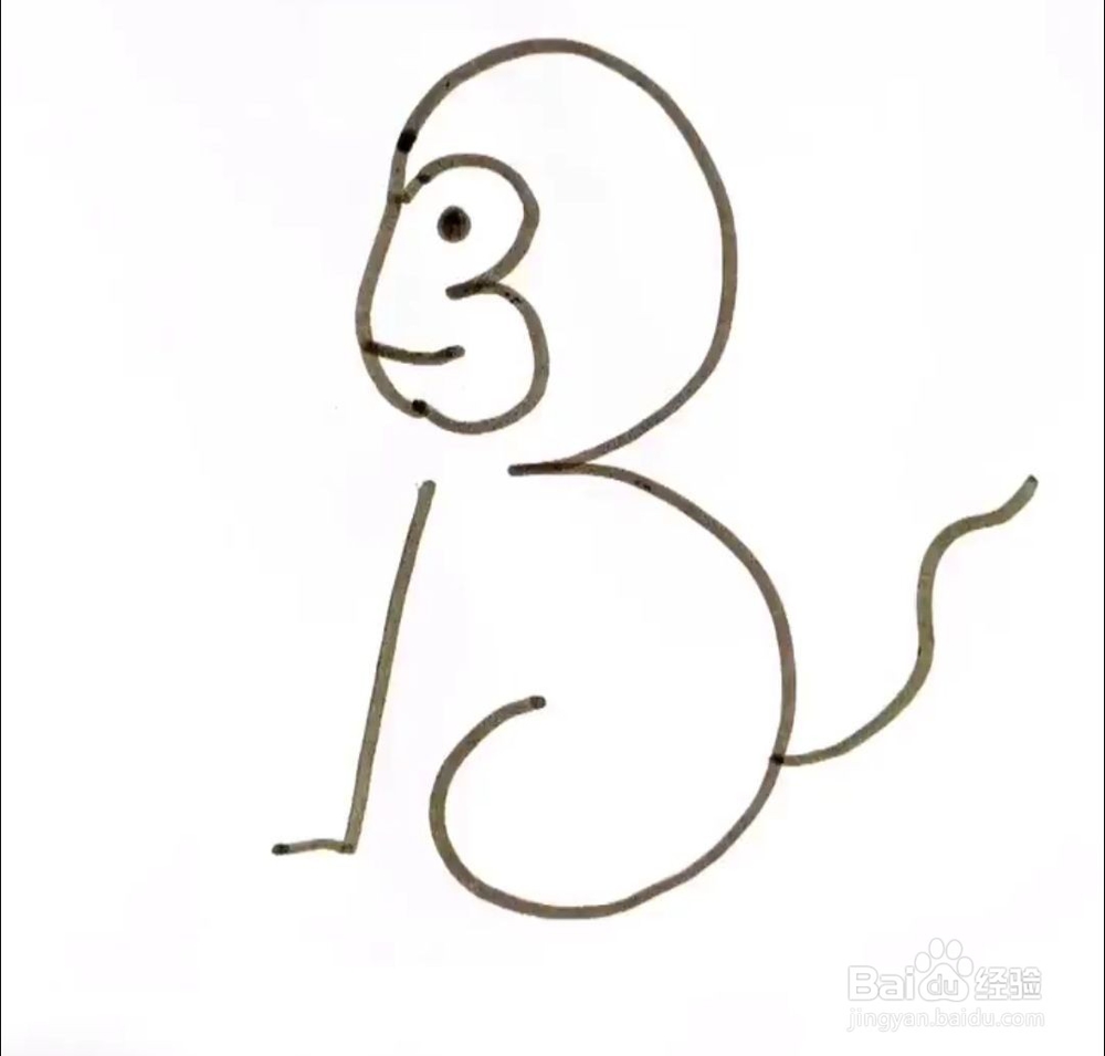 如何简单的画小猴子 教你用3简笔画画猴子