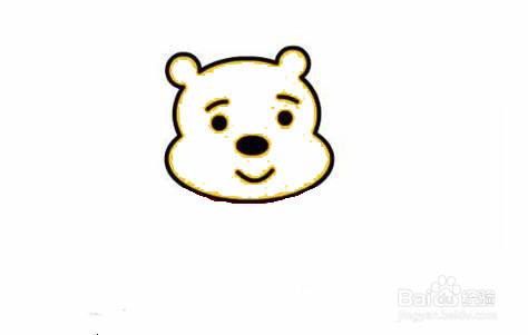 然后再画出它的眉毛,眼睛,鼻子和嘴巴.