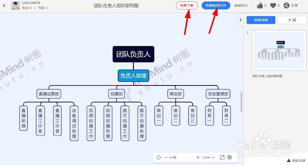 TreeMind树图如何制作“团队负责人组织架构图