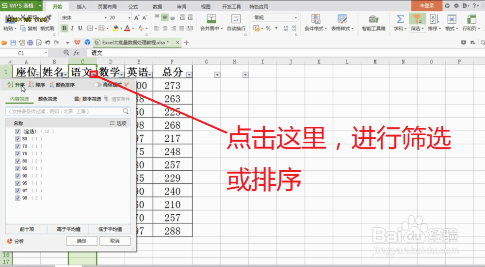 Excel如何筛选和排序