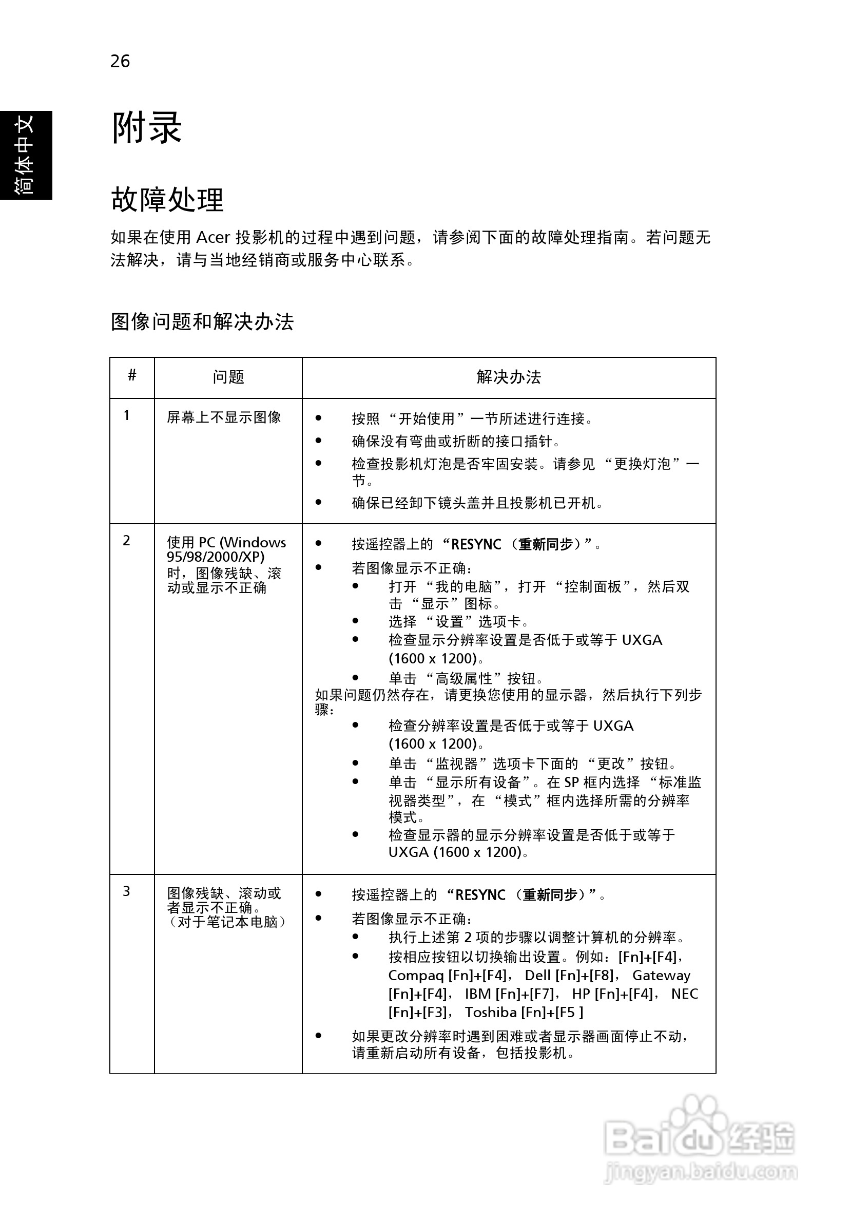 Acer投影机X1261说明书:[4]