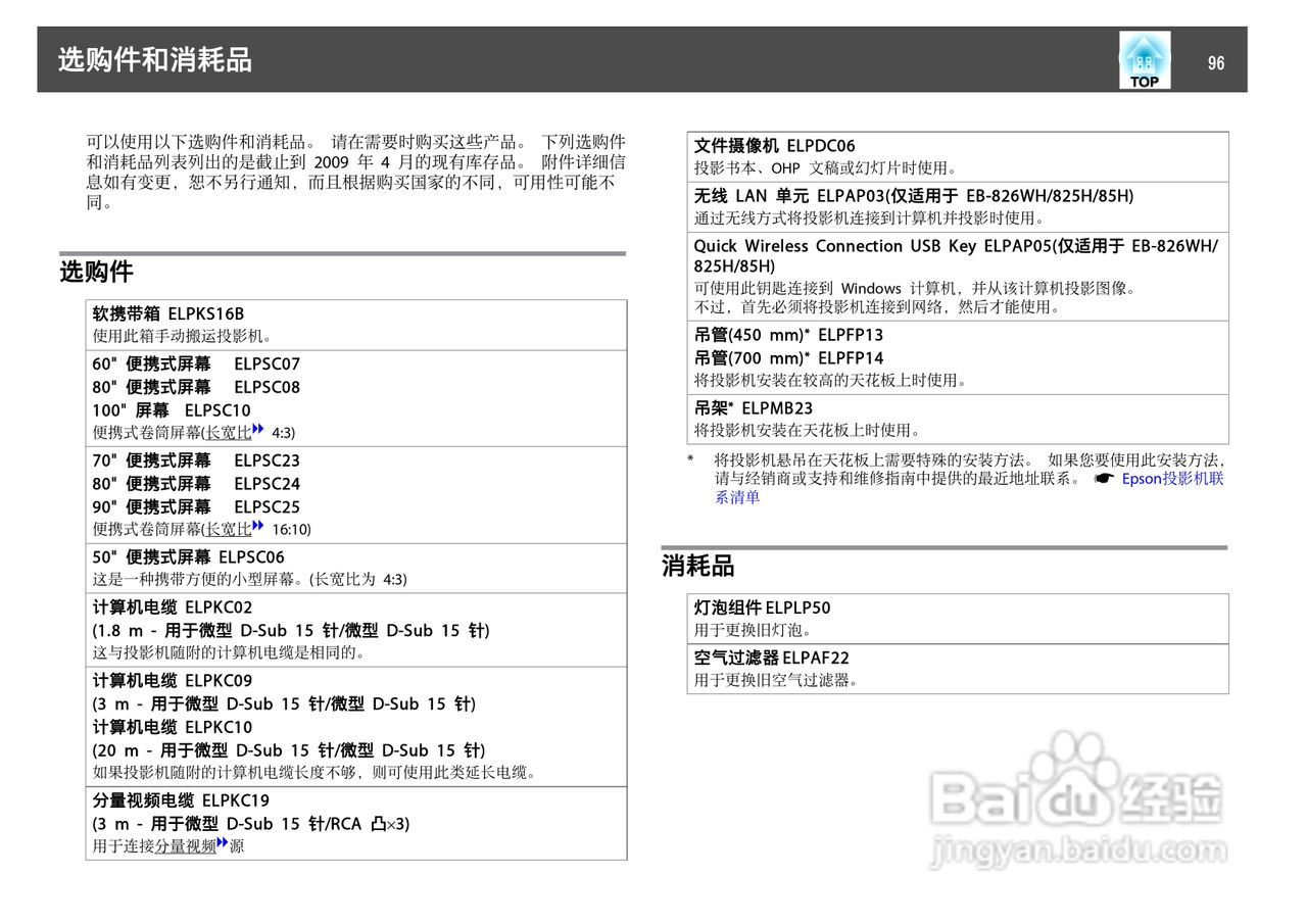 爱普生EB-84L投影仪使用说明书:[10]
