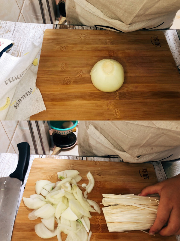 日式金针菇肥牛盖饭