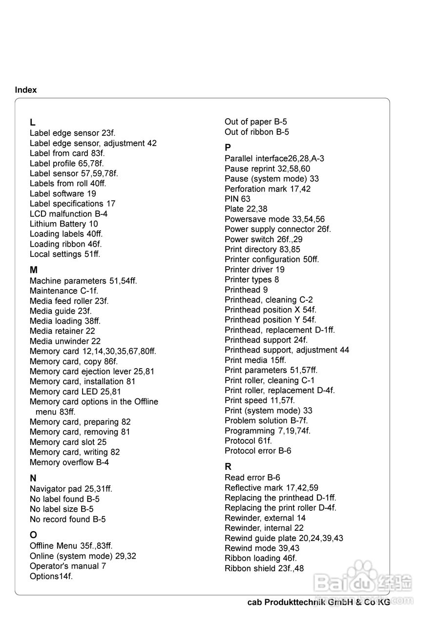 cab A8300打印机使用说明书:[12]