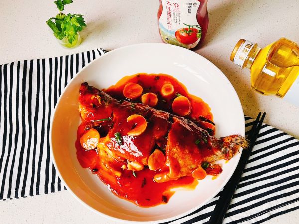 金龙鱼做沙司蒜片桂鱼