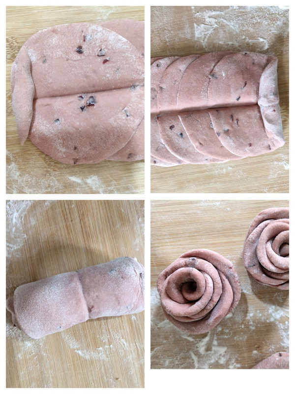 蔓越莓玫瑰花馒头