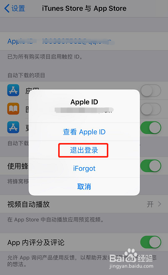 怎样退出登录Apple ID？