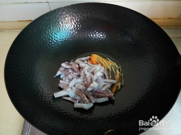 教你做韭菜苔炒鱿鱼