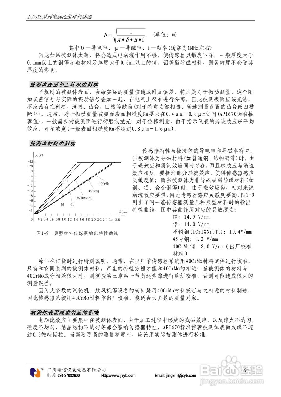 JX20XL电涡流位移传感器使用说明书:[1]