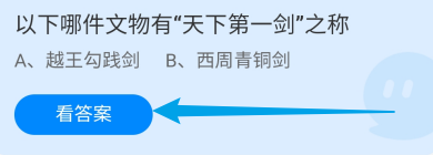 以下哪件文物有“天下第一剑