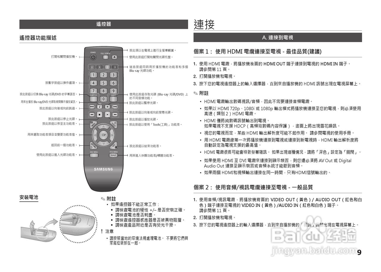 三星BD-D5100高清播放机使用说明书:[4]