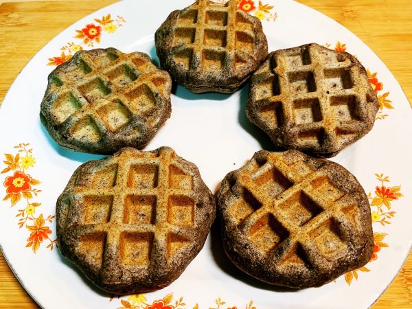 全麦黑芝麻豆沙华夫