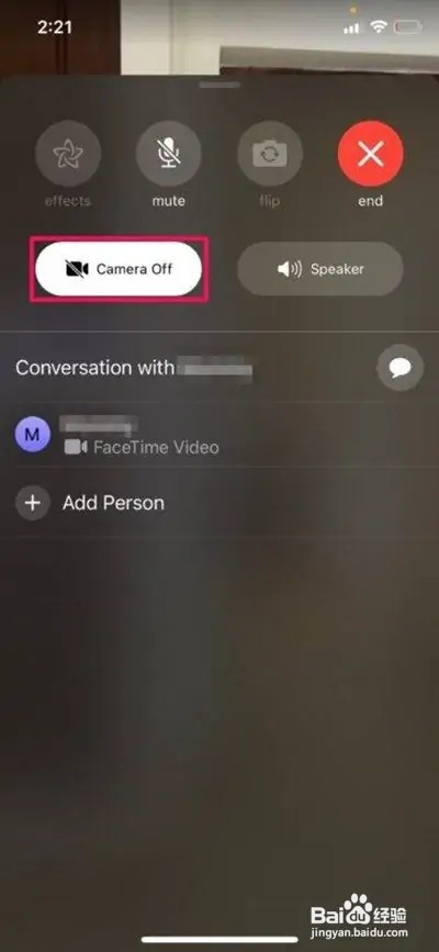 facetime怎样关闭个人摄像头