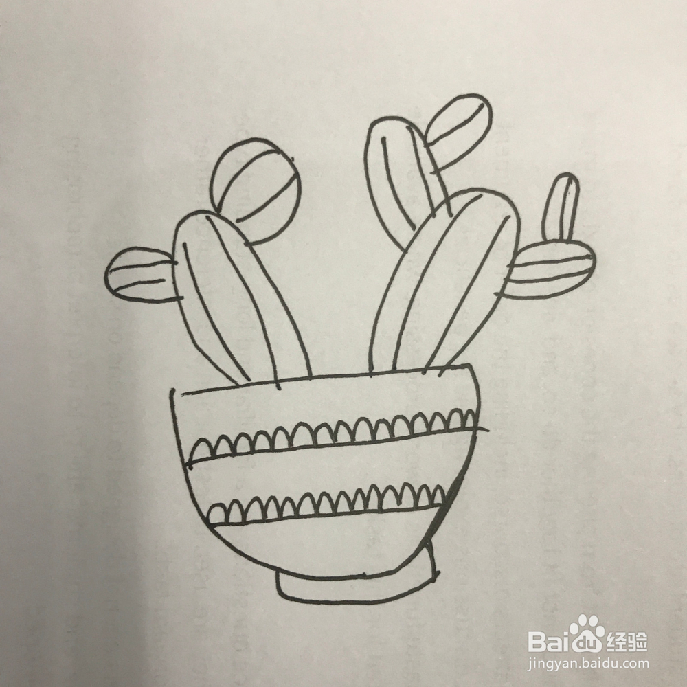 怎样画清新仙人掌简笔画