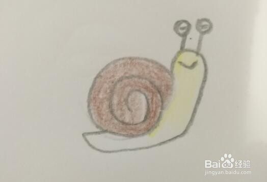 蜗牛简笔画怎么画?