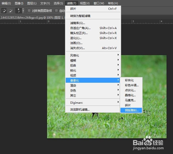 PS的铜板雕刻效果