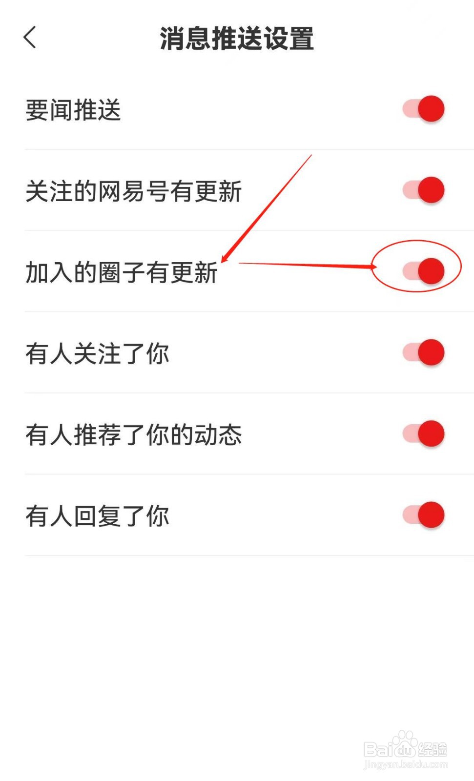 怎么在网易新闻软件开启加入的圈子有更新