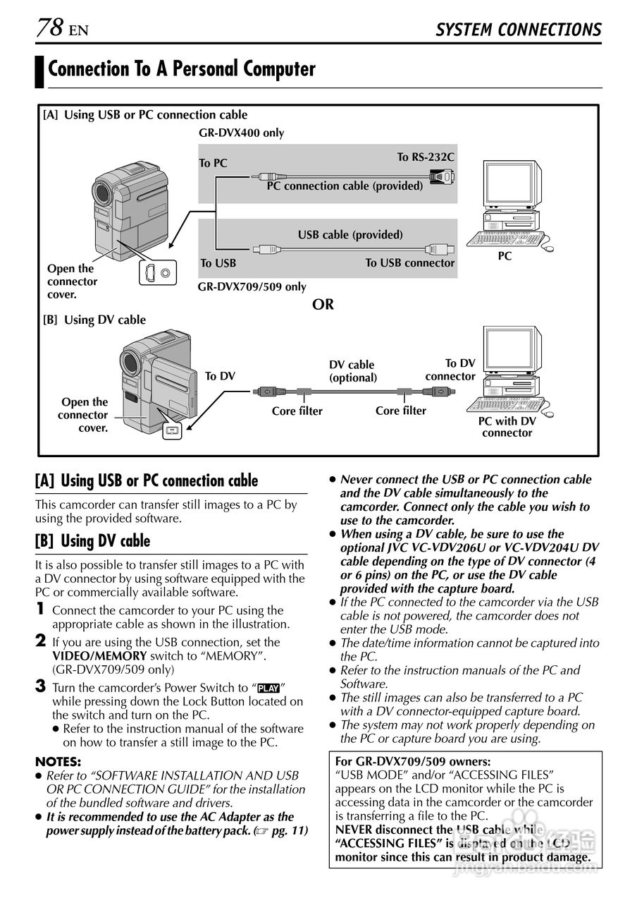 胜利JVC GR-DVX709SH数码摄像机使用说明书:[8]