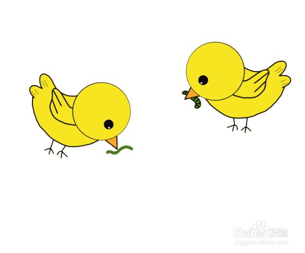 小鸡吃虫子卡通图片图片