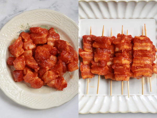 韩式辣烤五花肉串