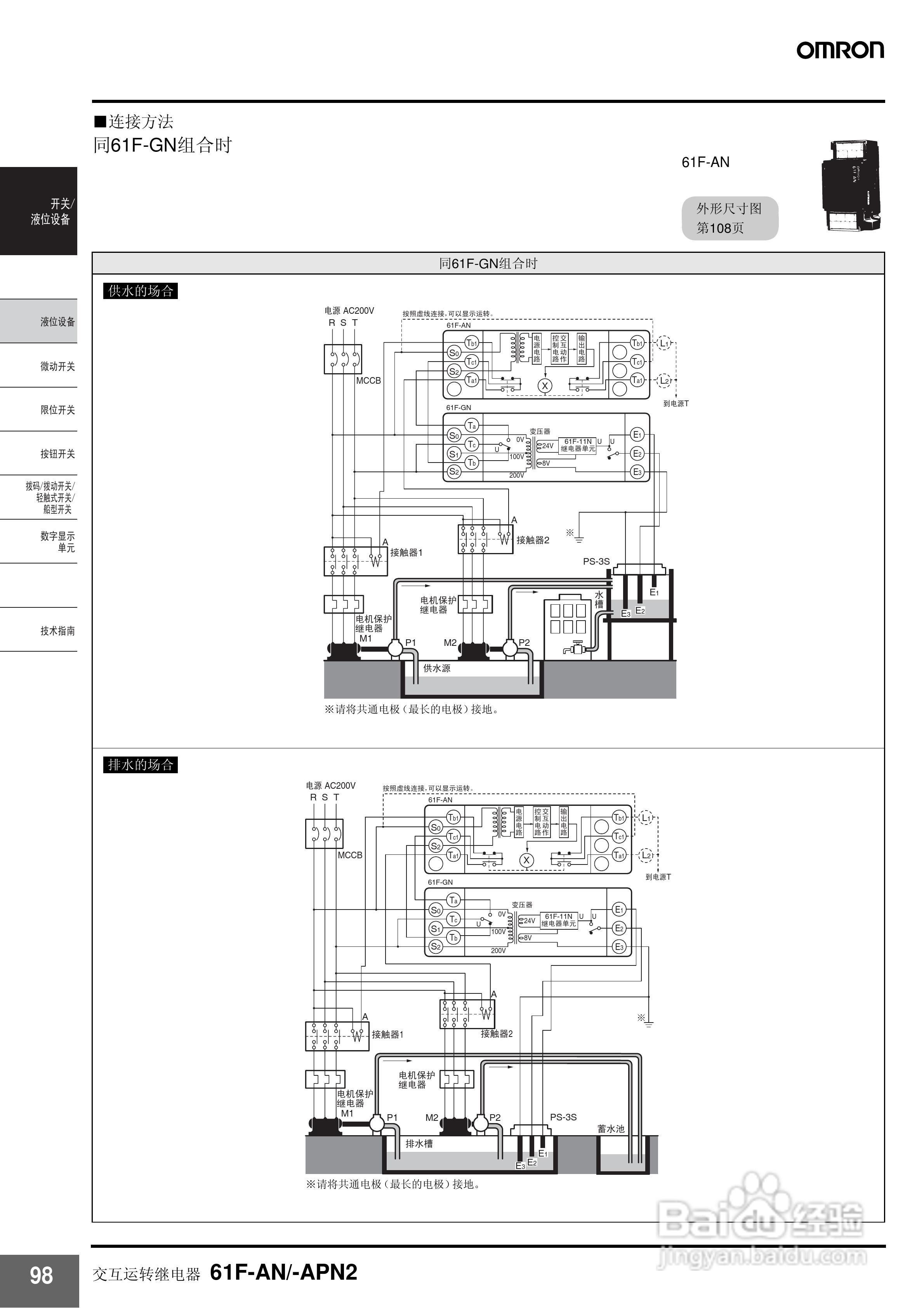 OMRON 61F-AN/-APN2交互运转继电器说明书:[1]