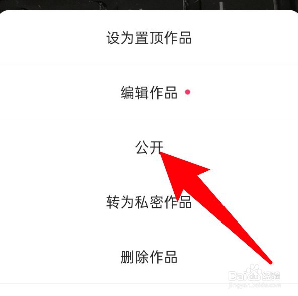 快手怎么设置公开某个视频作品