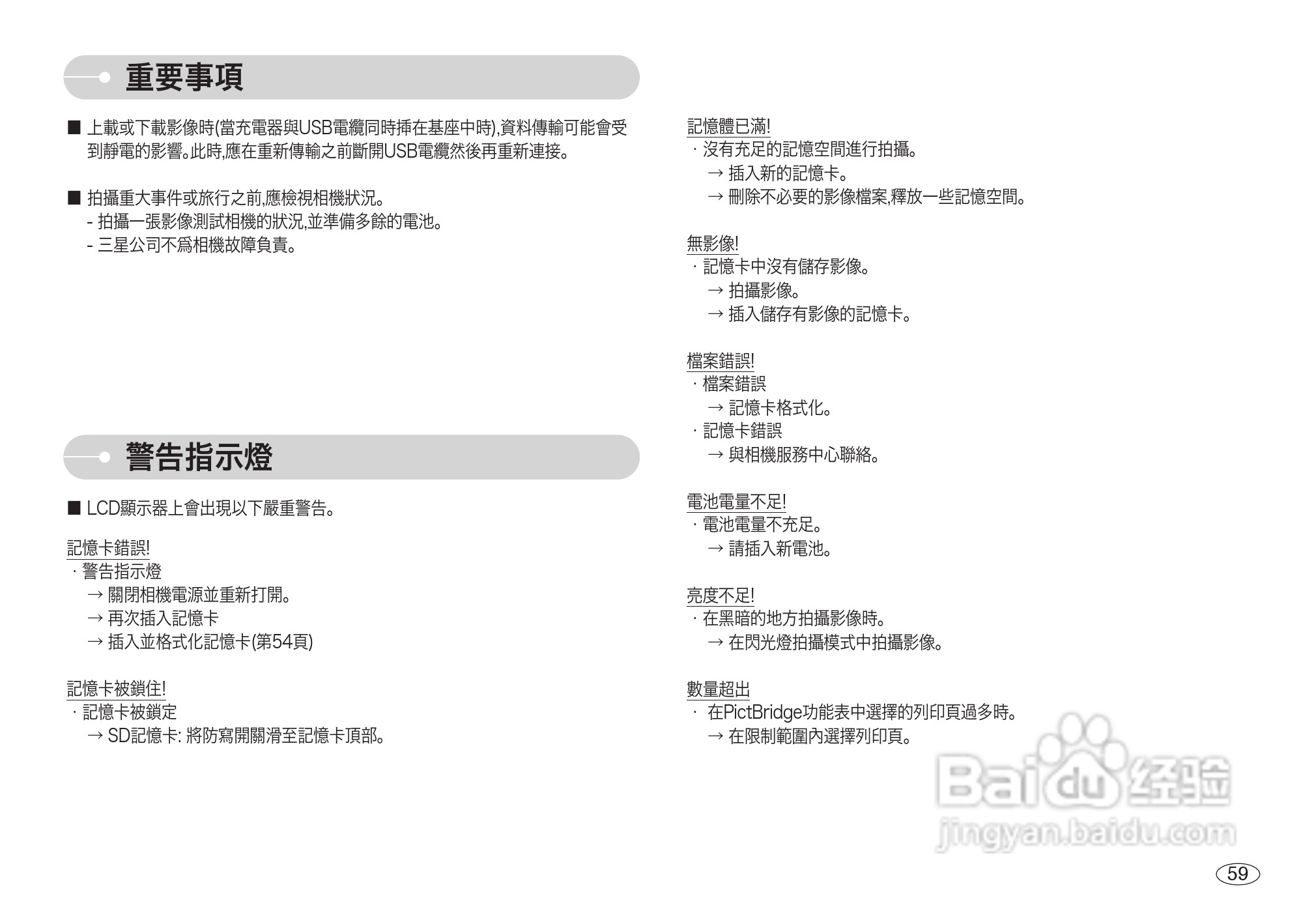 三星L700数码相机使用说明书:[6]