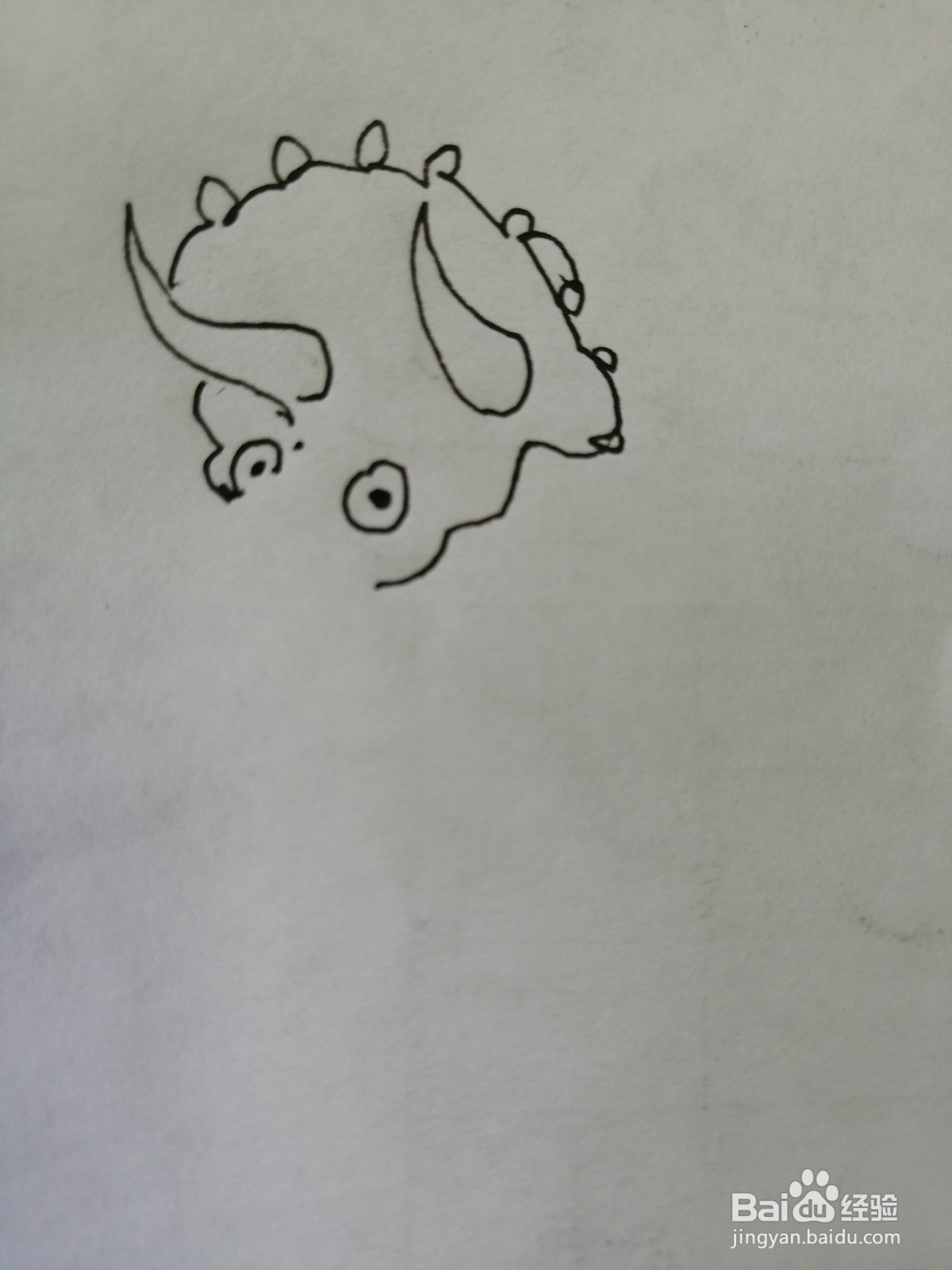 简笔画三角龙怎么画