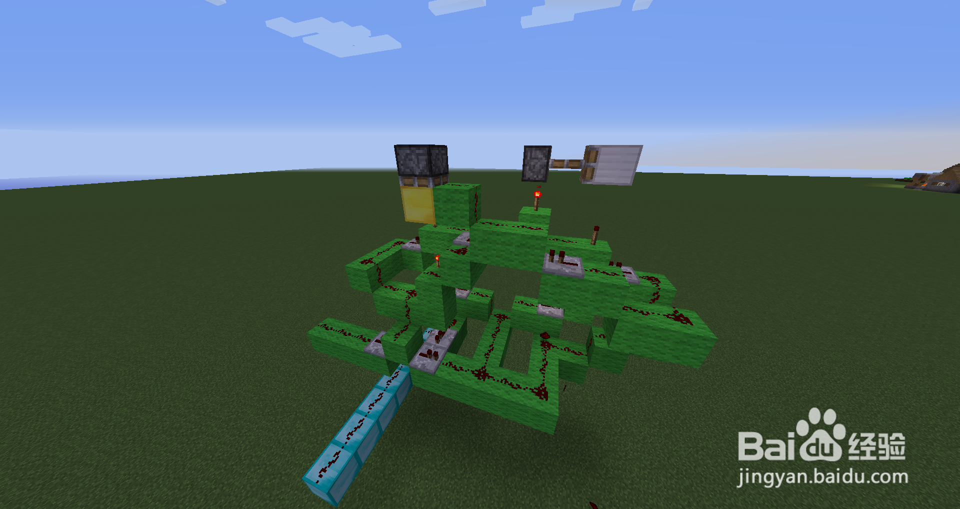 我的世界制作全单键控制密码门(新版)