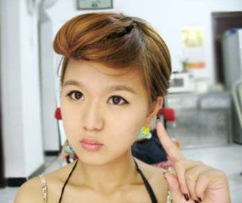 怎样通过短发扎芒果盘发？