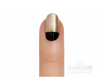 金色反法式美甲