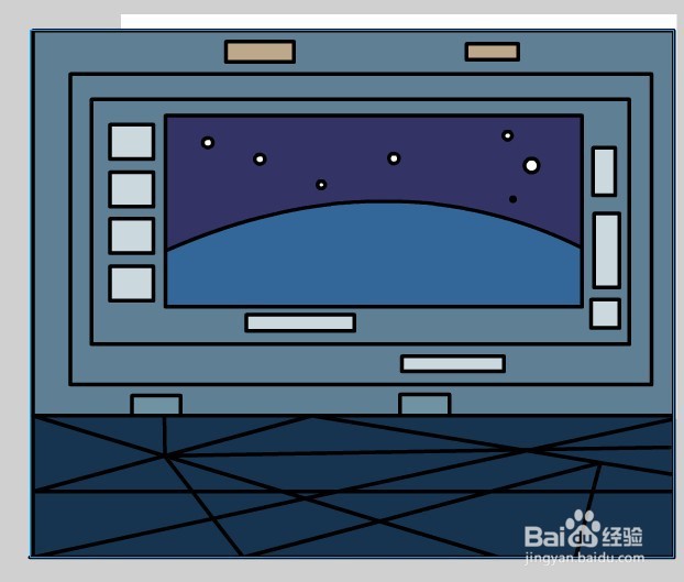 flash如何绘制一个太空基地的背景