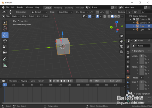 Blender让物体绕着倾斜的xyz轴向旋转 百度经验