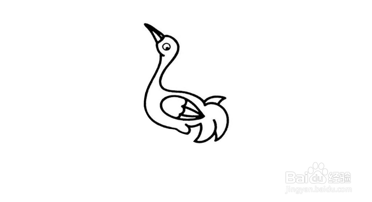 仙鹤简笔画画法分解