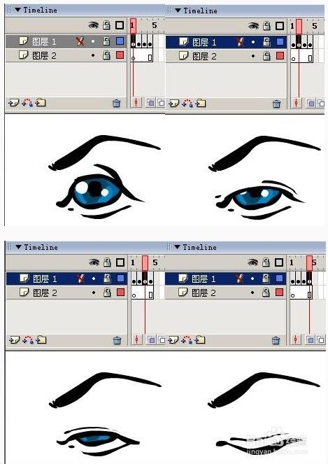 flash制作卡通人物眨眼动画的方法和技巧