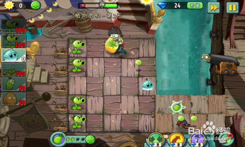 植物大战僵尸2攻略【海盗湾 植物危机 第3天】