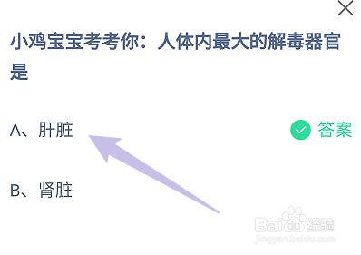 蚂蚁庄园：人体内最大的解毒器官是