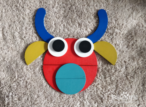 用蒙氏几何积木怎样拼可爱的牛?