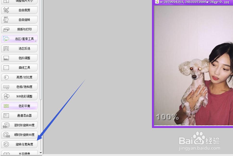 怎么用彩影给照片旋转任意角度？