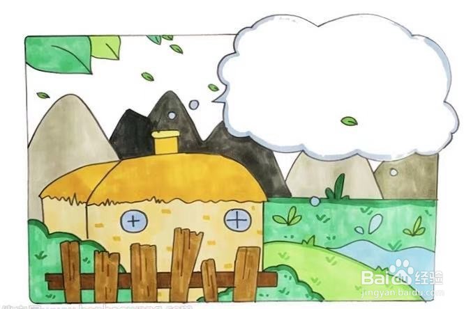 山居秋暝怎么画最简单